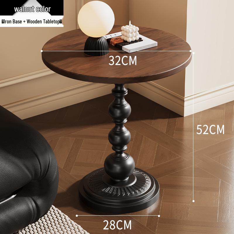 Nordic Retro Iron Art Round Coffee Table - Living Room, Sofa Side Table, Bedroom Bedside Table