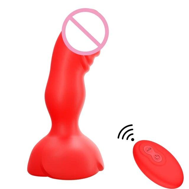 Anal Sex Toy Rose Vibrator for Women Remote Control Butt Plug with 10 Modes Vibrating Prostate Massager Silicone Stimulator