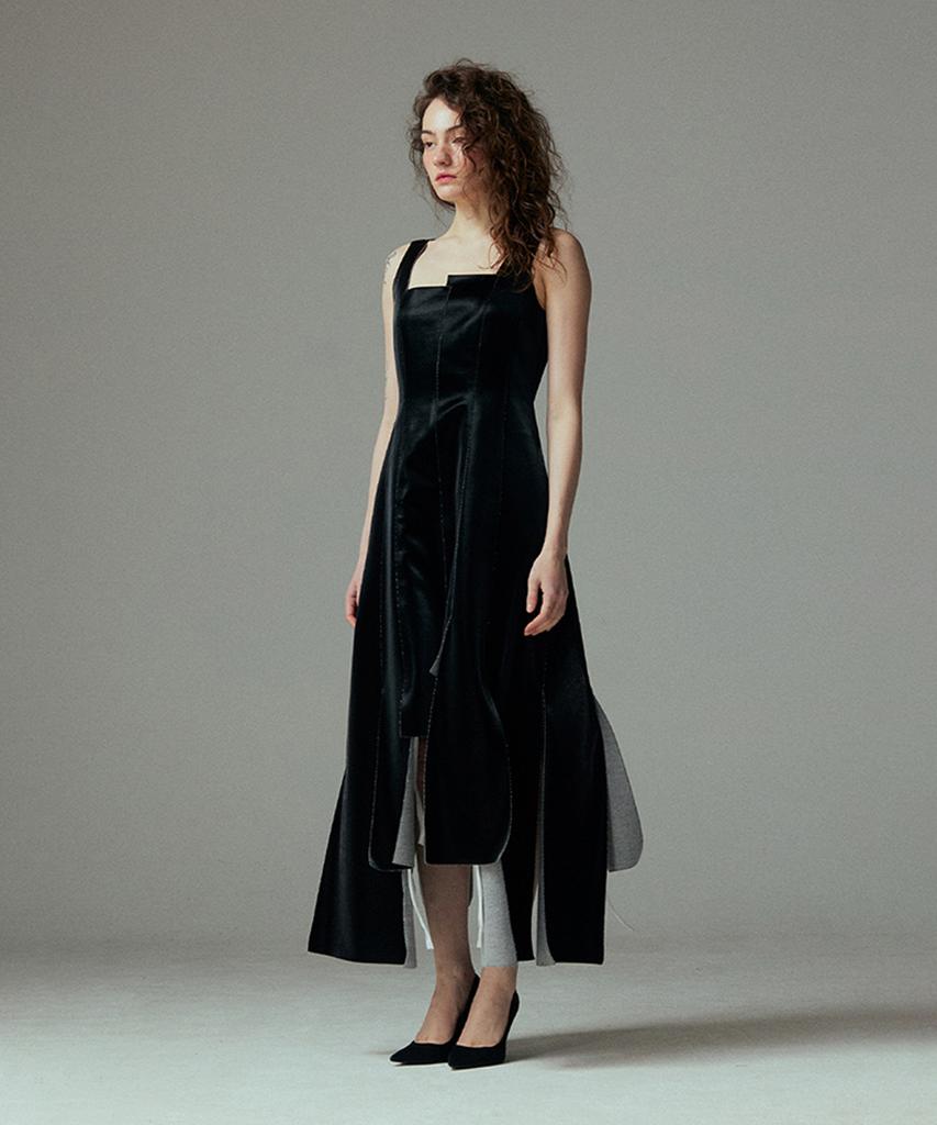 Meuameu Vegan Leather Patchwork Dress