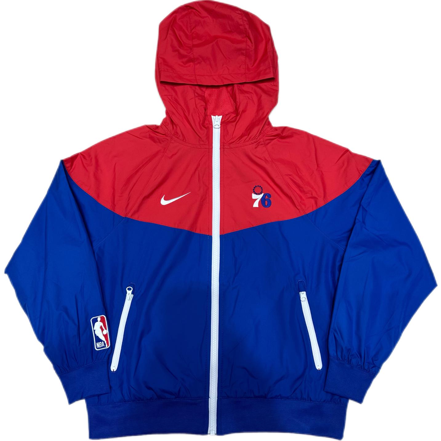 Nike Philadelphia 76ers Basketball Training Jacket With Zipper And Hood Kids jackets Red Blue 3Z2B7FEKR-76R S