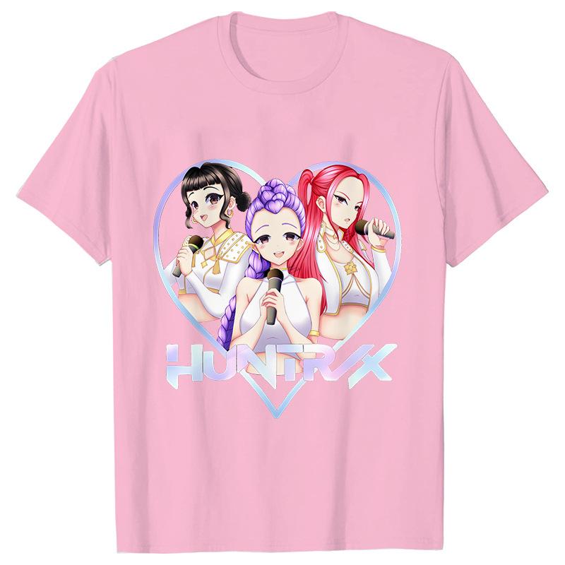 Kpop Demon Hunters Cartoon T-shirt for Chrildren  O-neck T-shirts 2025 Hot Movies Same Tshirts Fans Gifts Y2K High Street Tops