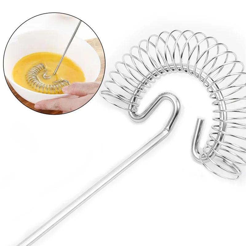 Stainless Steel Portable Spring Egg Stirrer Beater Baking Pastry Tools Manual Coil Whisk Milk Blender Whisking for Kitchen Tools