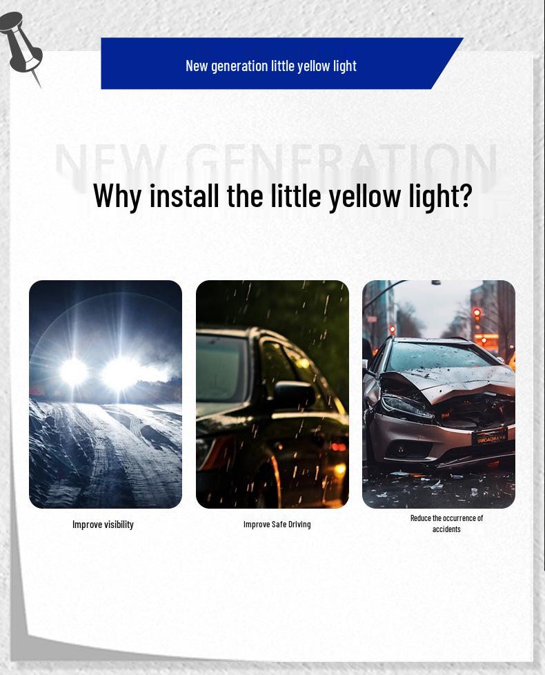 12V Universal Yellow LED Grille Light for Off-Road Vehicles - RGB Daytime Running & Warning