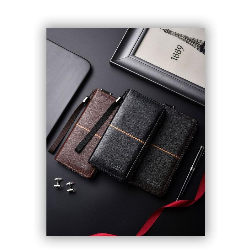 Men's Long Hand Wallet Zipper Handbag Multi-card Position Large Capacity Business Men's Wallet