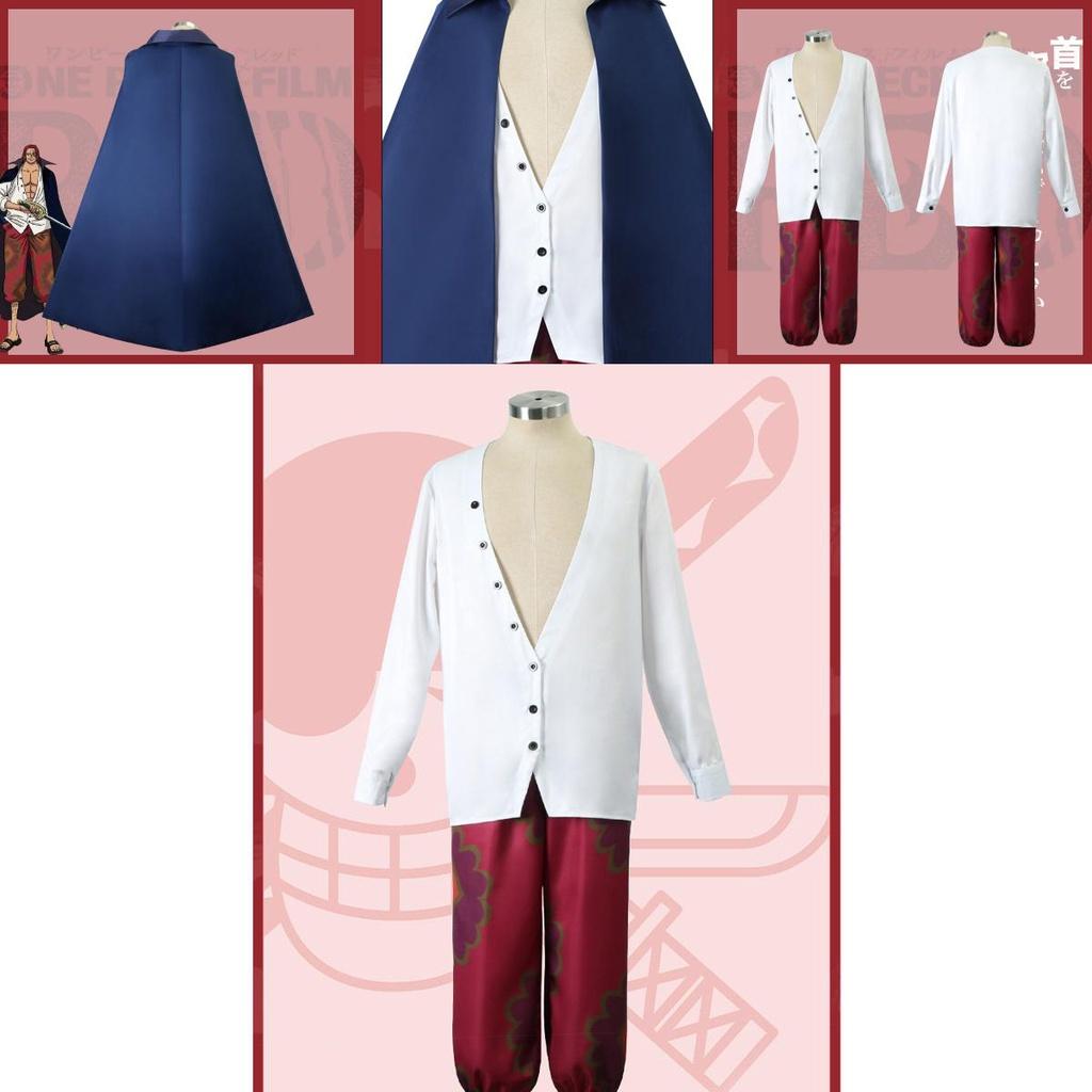 One Piece Shanks Cosplay Costume Cloak Outfit Xmas Carnival Role Play Kids Adult