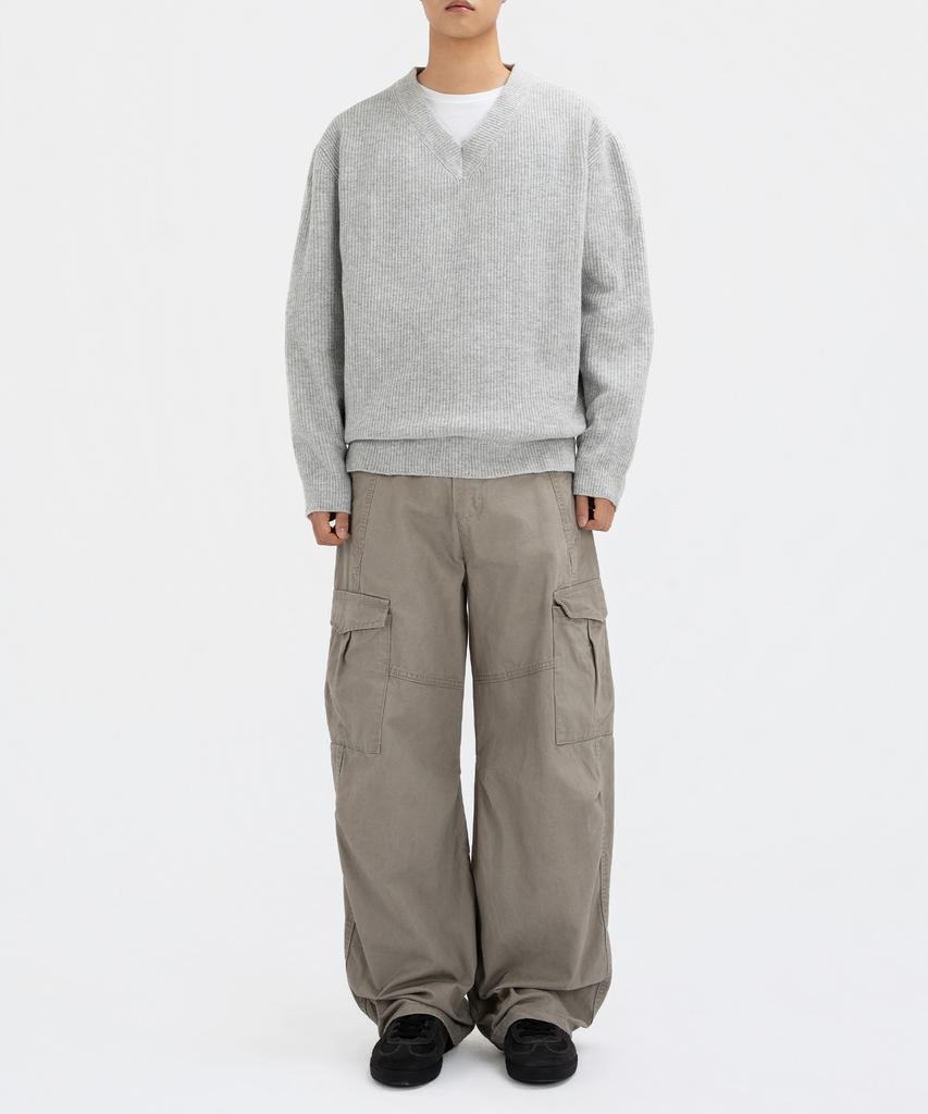 UNDEROFF Daily V-Neck Knit Light Gray