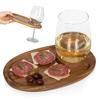 Wine Glass Serving Tray Oval Platter for Parties Dining Wooden Rustic Elegant Charcuterie Serving Board for Cheese Fruit Steak