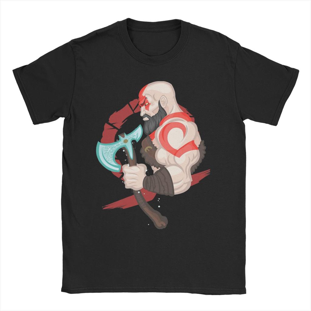 Crazy God of War Norse Gods Kratos TShirt Unisex Womens Crew Neck Cotton T Shirt Short Sleeve Tees Gift Idea Clothing