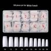 Nail Art Tips Set - 500 Pieces Natural & Transparent Full/Half Cover, French White