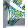 Vibrant Tropical Print Triangle Bikini with Side Tie Bottoms