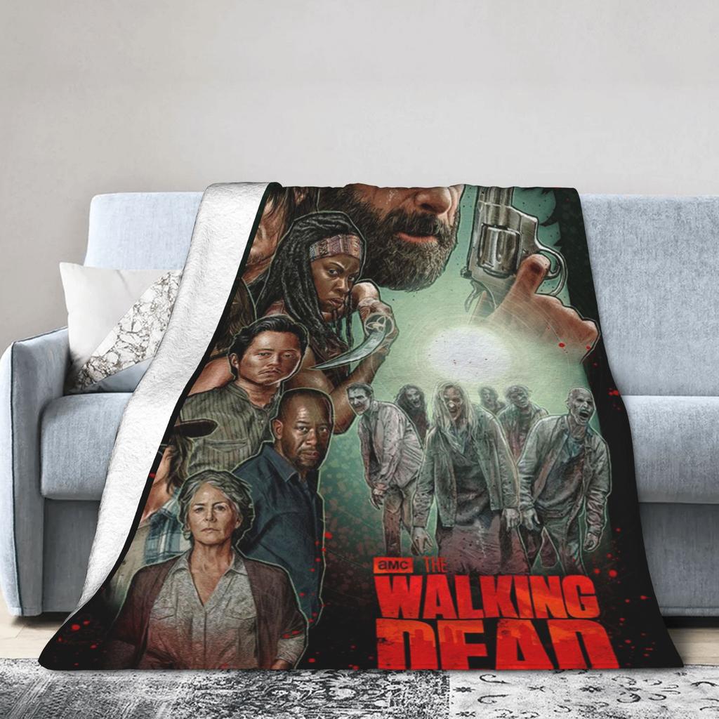 The Walking Dead Blankets Coral Fleece Plush Movie Daryl Dixon Rick Grimes Ultra-Soft Throw Blanket for Home Couch Bed Rug