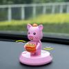 Cute Solar Car Ornaments Car Instrument Center Console Cartoon Anime Parking License Plate Shifter Solar Toy