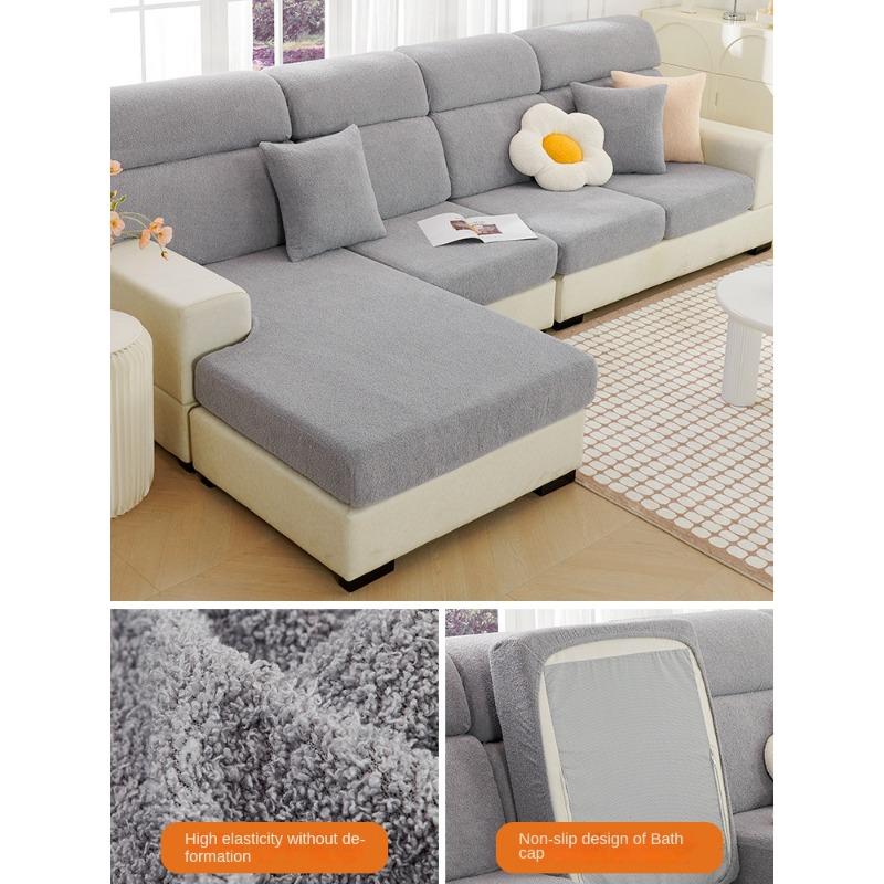 

Утолщенный чехол для дивана, защита от кошачьих царапин, полный комплект, зимний теплый чехол для спинки, подголовник, эластичный чехол для подушки, дышащие шапки для дивана S