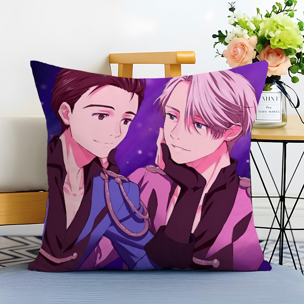 Yuri on Ice Cushion Cover Washable Linen comfort Soft  for Sofa Bed Cozy Home Room Decor