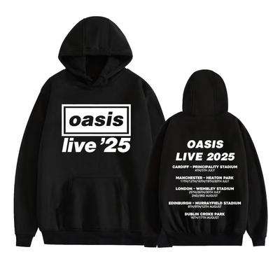 Rockband O-Oasis Live 25 Världsturné 2025 Cover Pullover Herrmode Långärmad Huvtröja Unisex Översized Tröja Streetwear