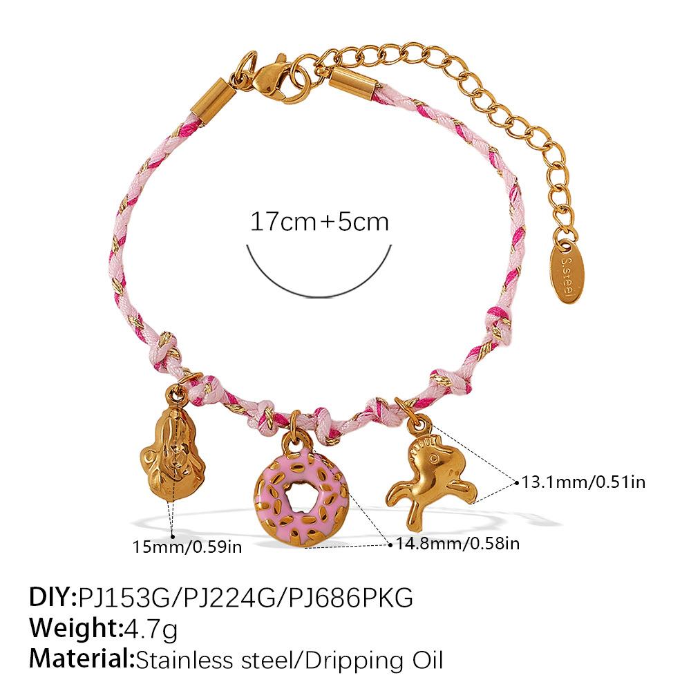 Japan and Korea Fashion Niche DIY Pendant Bracelet Personality Versatile Non-fading Gold-plated Pendant Necklace Jewelry Women
