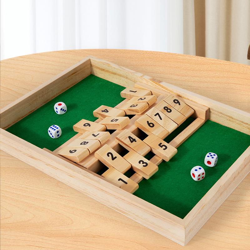 Wooden 1-9 Digital Wine Order Flop Party Wine Gambling Game Digital Flop, Drinking Props Puzzle Board Game Toys