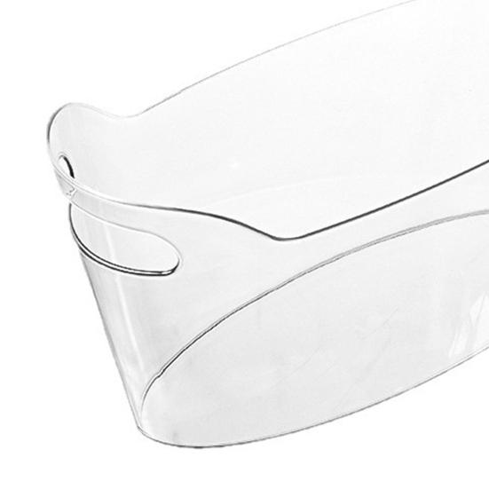 Ice Bucket Transparent 6.5L Large Capacity Drink Cooler for Wine Beer Champagne Thickened Food-Grade Plastic Barrel with Handle Portable Party Chiller