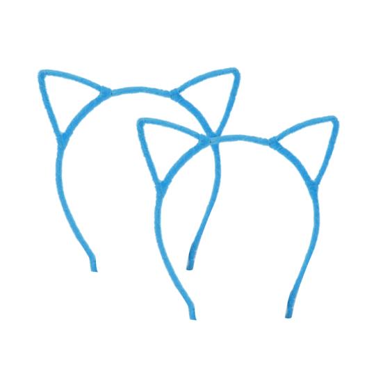 2ks Čelenky s kočičími uši Leopardí potisk Černá kočka Kotě Zvířecí uši Vlasová obruč Halloweenská kostýmová párty Cosplay doplňky