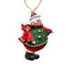 Retro Snowman Christmas Ornament, Resin Hanging Decoration for Holiday Tree