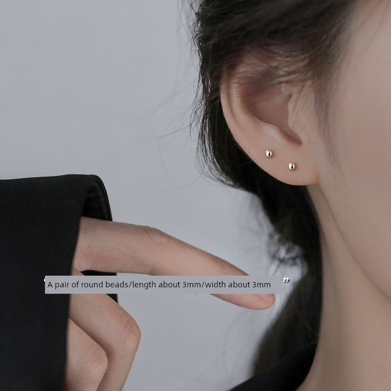 

Xiangnan 999 Sterling Silver Pierced-Ear-Caring Ear Studs New Arrival 2025 Best Selling Niche Style Fancy Earrings Female Earring Bone Nail Earrings 999 silver round bead earrings (two price)