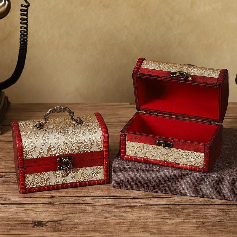 Hölzerne Schmuckschatullen Handgefertigte Dekorative Schatz-Kästchen Aufbewahrungs-Organizer Holzhalter Etui Box für Ring Ohrring Halskette Andenken Zeremonie