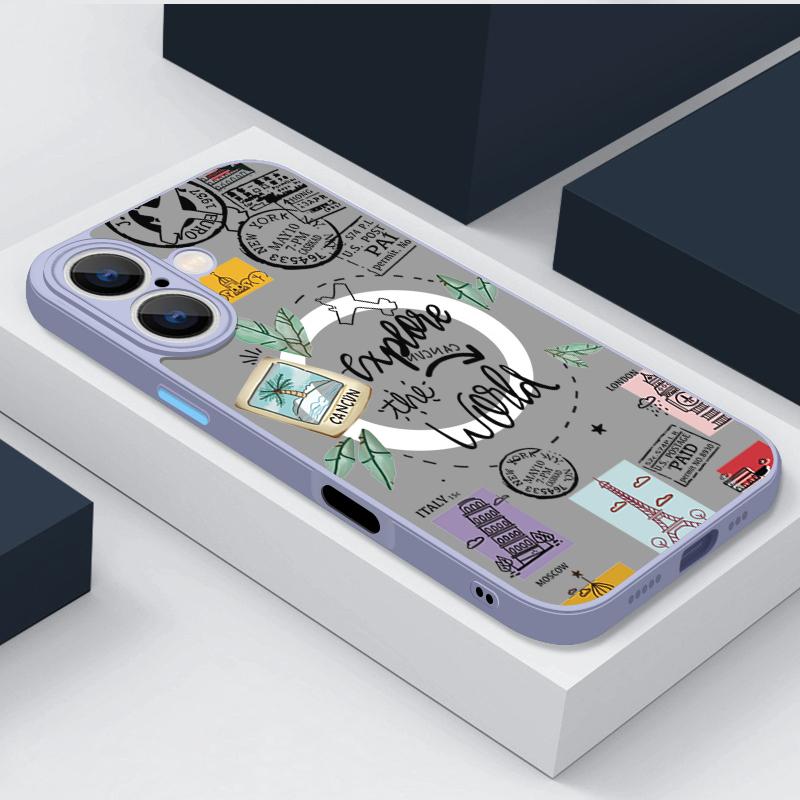 Travel World Pattern Phone Case For iPhone 17 16e 15 16 Pro Max 14 13 12 Pro Air 11 Magnetic For Magsafe Wireless Charge Cover