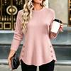 Women's Long Sleeve Knit Top with Neck, Color, Casual Fit