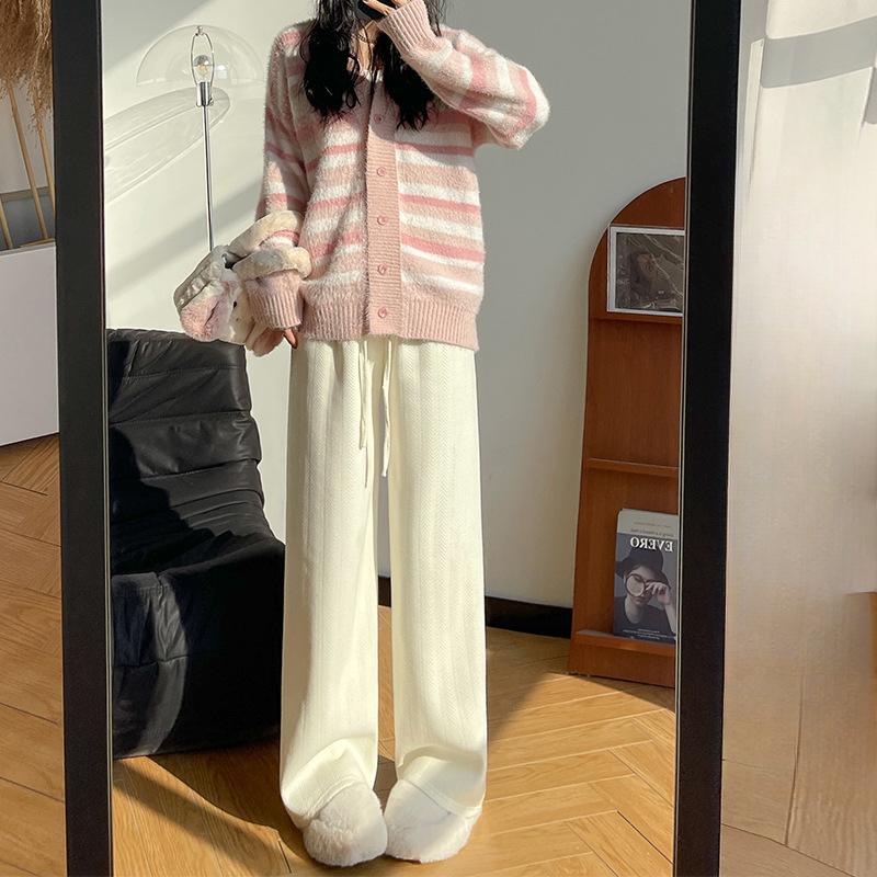 

Женские брюки палаццо на осень и зиму, новые драпированные и тонкие бархатные брюки, прямые свободные брюки S