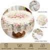 1 Piece Floral Round Tablecloth, 5 Sizes Available, Retro Floral Pattern Printed Tablecloth, Edge Embossing Process, Spring Garden Tablecloth Decorati