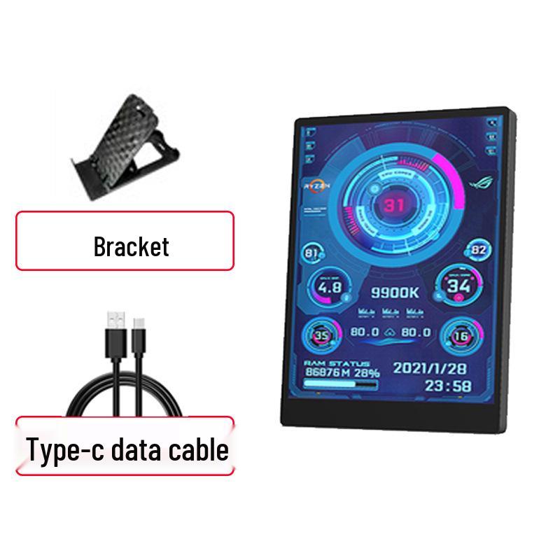 3,5" IPS USB-Display: Temperaturüberwachung, Speicherdatum, Kostenloses AIDA64, Einstellbare Helligkeit, Metalllünette.