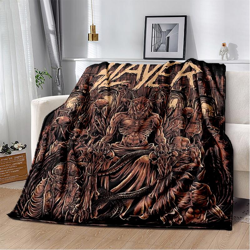 2025 New Style Slayer Heavy Metal Band Sign Blanket,Soft Throw Blanket for Home Bedroom Bed Sofa Travel Cover Kid Gift