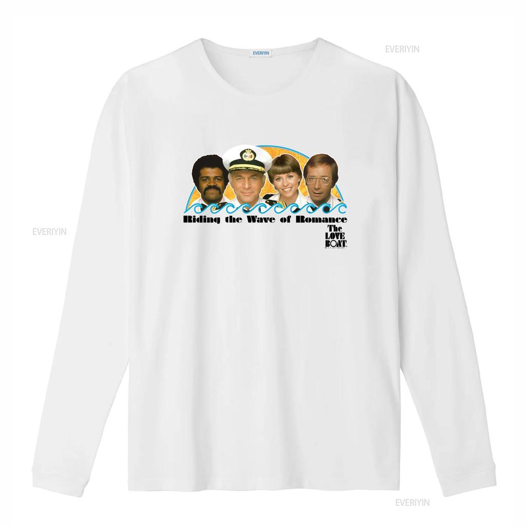 Love Boat Wave Of Romance T Shirt S 2Xl Light Blue Crew Neck  vintage Washed graphic Top For Everyday Wear Casual Unisex homme