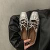 Inner height-increasing bow silver bag head half-drag women's shoes fashionable outer wear 2025 new summer Mary Jane sandals
