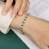 A Round 4mm Gold Zircon Green Buckle Tennis Copper Bracelet Tide, Popular