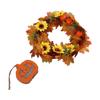 Pumpkin Light Wreath Autumn Flower Vines Garland Halloween Decorative Accessories