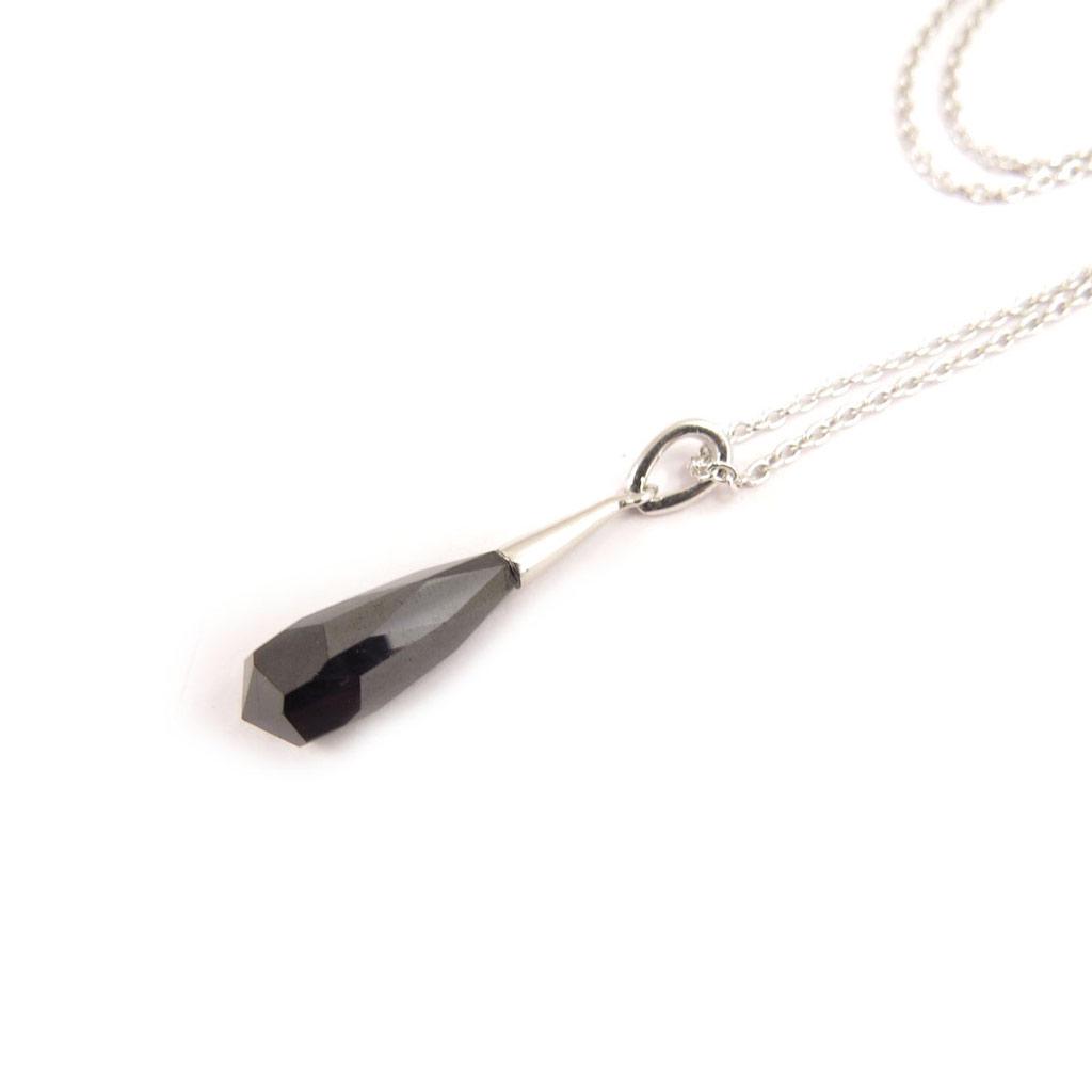 Altesse [L0671] - Black 'Scarlett' Silver Necklace