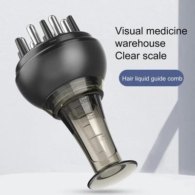 Kopfhaut-Applikator Flüssigkeitskamm 1 -5ml Fassungsvermögen Sichtbarer Behälter Massage Haarwuchsserum Ätherisches Öl Flüssigkeitsführender Massager