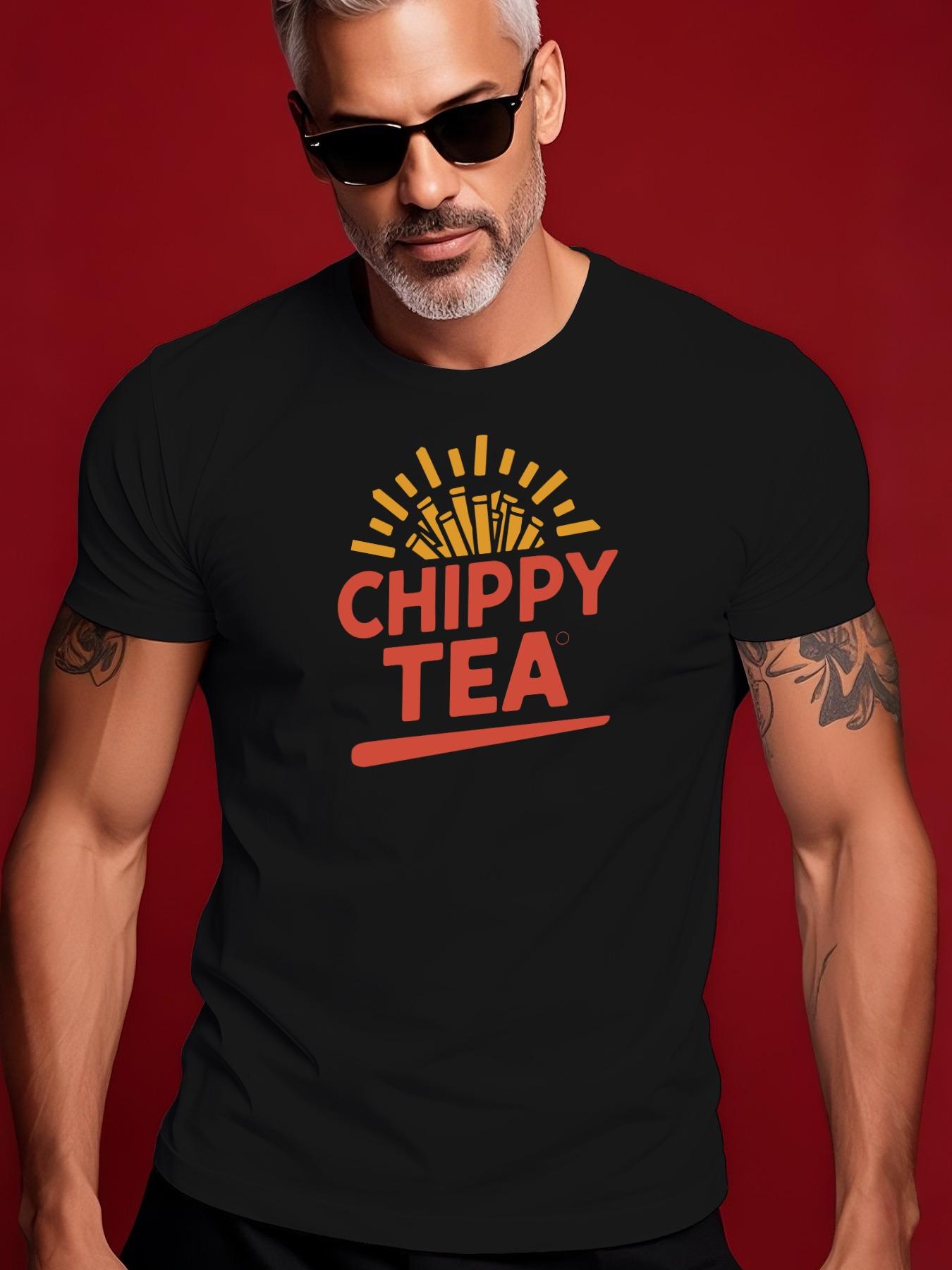 Chippy Tea Graphic Tee - Casual Summer Crew Neck Tshirt w... S