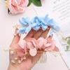 Fashion  Hair Jewelry Wedding Hair Combs Bridal Clips Bridesmaid Tiara Red Flower Hair Pin