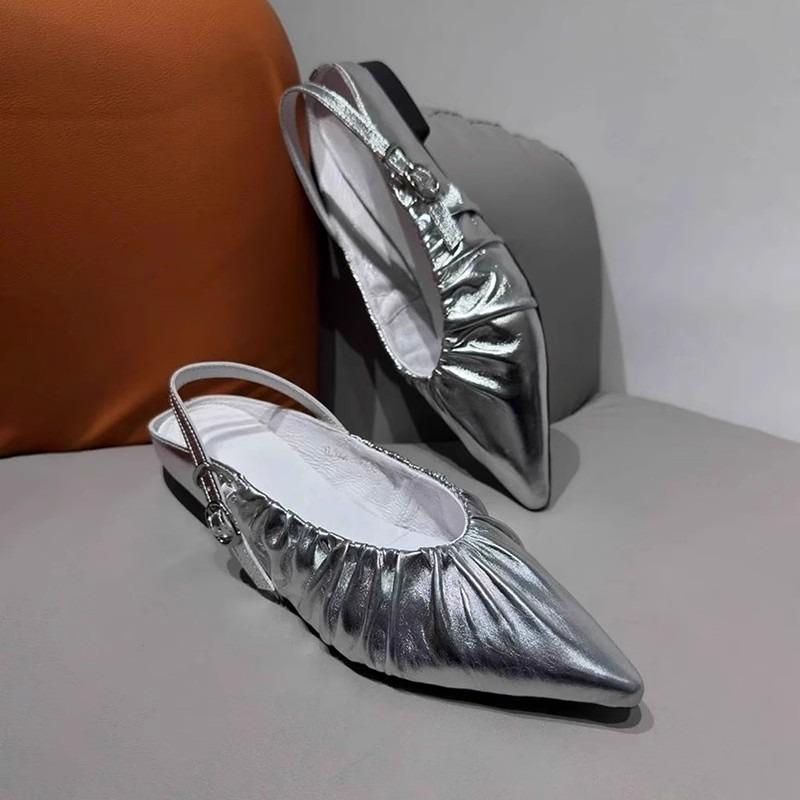 

Women s Height-increasing Pointed-toe Backless Single Shoes and Flip-flops 35 срібний