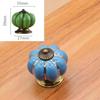 Manopole per Mobili in Ceramica a Forma di Zucca Maniglie per Cassetti con Base Metallica e Viti per Porte di Cucina Armadio Mobili Diametro 35mm