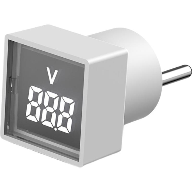 Mini EU Plug Digital Voltmeter AC Voltage Monitor with LED Digital Display Flame Retardant Plastic Plug-in Voltage Tester