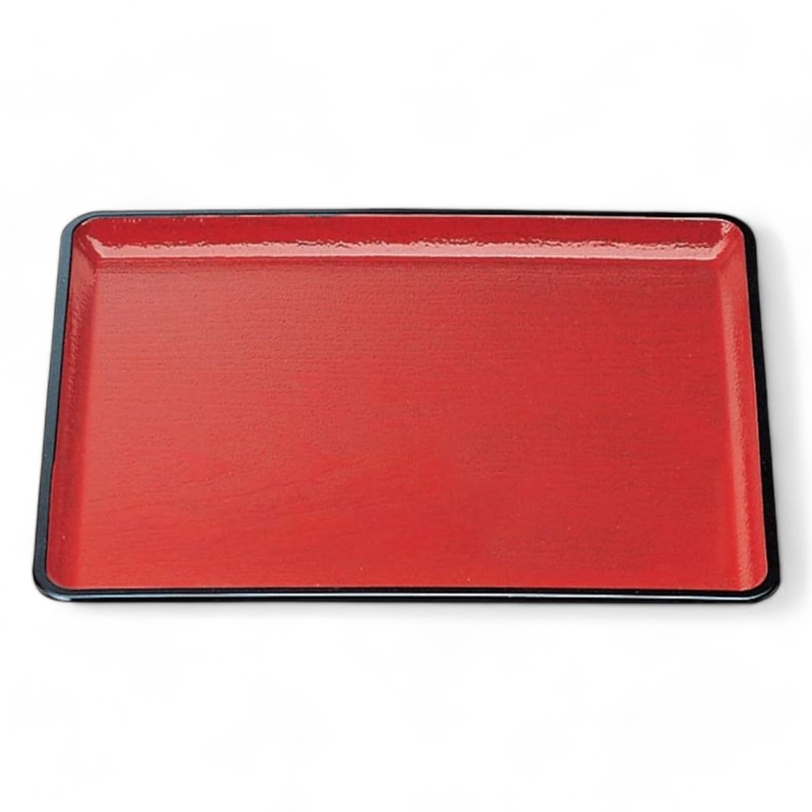 

47cm Paulownia Wood Kaiseki Tray with Red Top and Black Lacquerware Made in Japan J-kitchens (Tray) Top, Non-Slip, (ABS Resin),