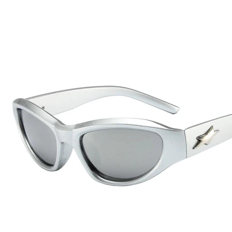 Women Y2k Sunglasses Vintage Punk Men's Sun Glasses Retro Oval Eyewear Outdoor Cycling Goggle UV400