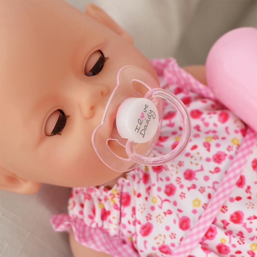 Lovely Print Doll Magnet Pacifier Pure Color Baby Doll Pacifier Bottle Doll Toy  Kids Toys