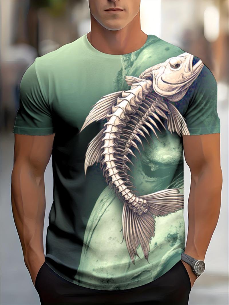 Men s fish and skull graphic T-shirt S