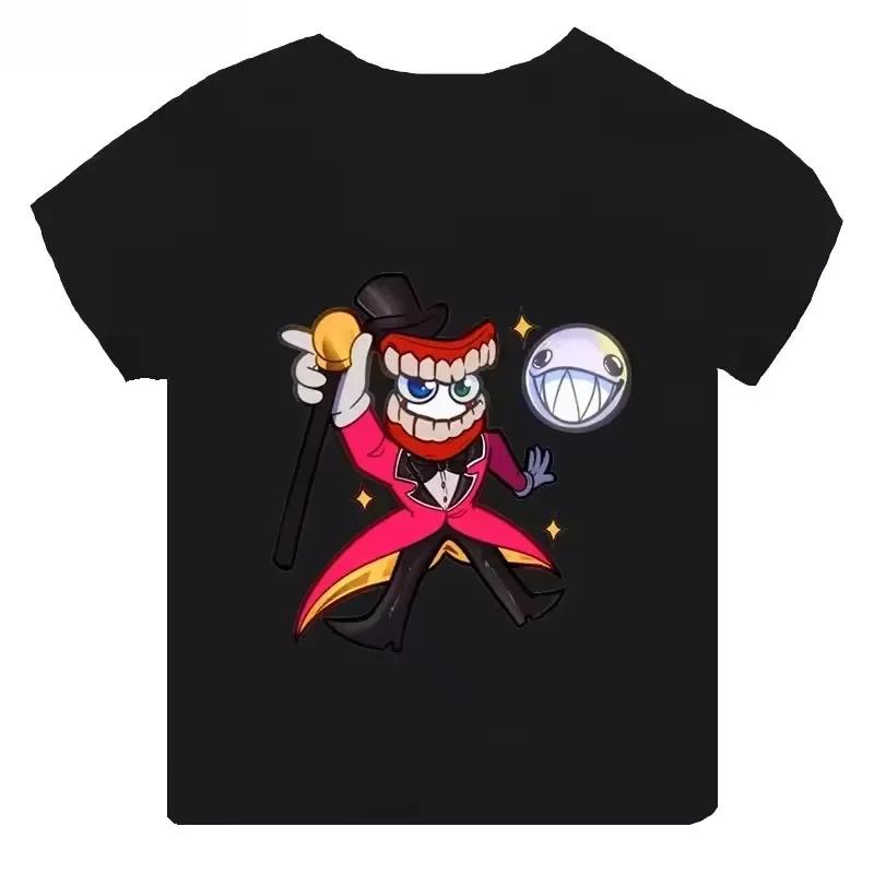 Summer Cotton Children T-Shirts The Amazing Digital Circus Short Sleeve Boy Girl Cartoon Pomni Baby Top Casual Kids Clothes Tees