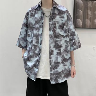 Letní tenká krátkoruká košile pro teenagery, Pánská ležérní košile v hongkongském stylu, Trendy chladivá bunda v korejské verzi