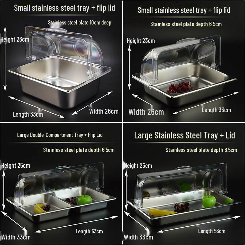 Food Grade Resin Buffet Display Tray with Lid